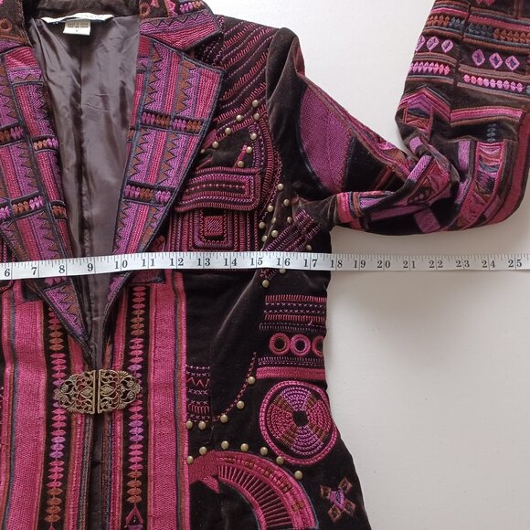 Peter Nygard Velvet Embroidered Vintage Jacket - Picture 13 of 16